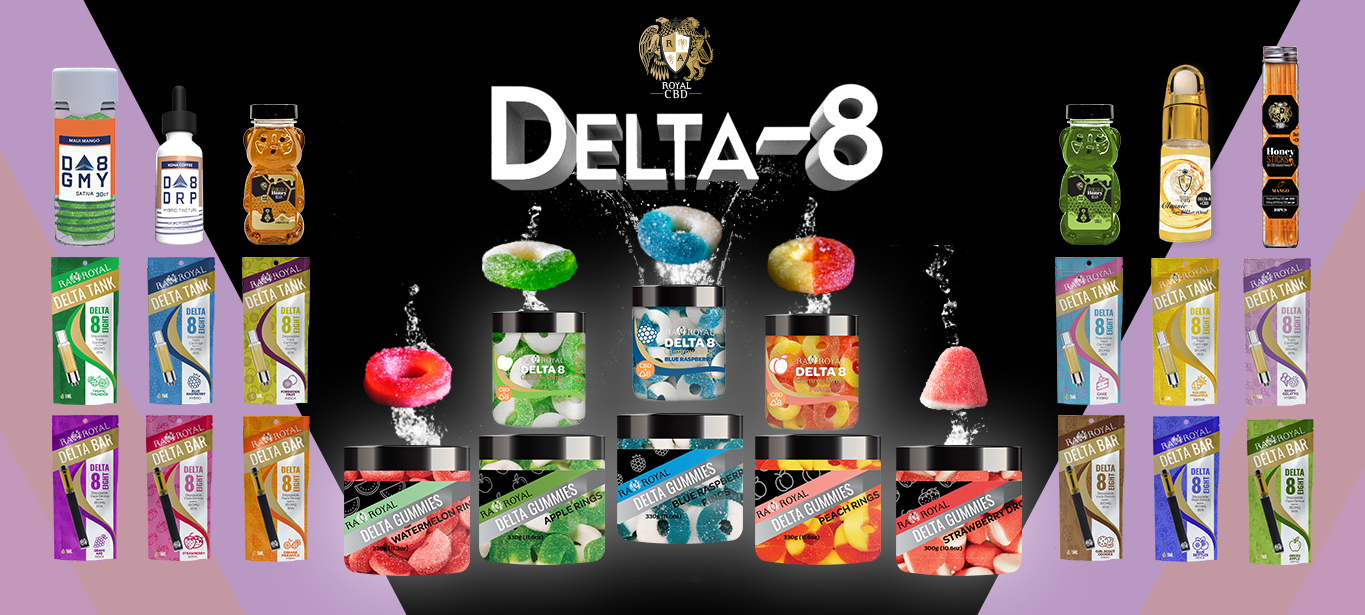 An image of delta-8 THC hemp cannabinoid-infused products.
