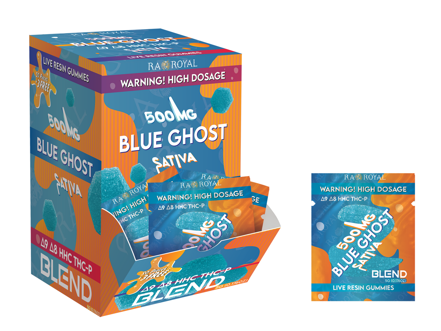 Blend 500MG 53CT Gummy Box: Blue Ghost (Sativa)