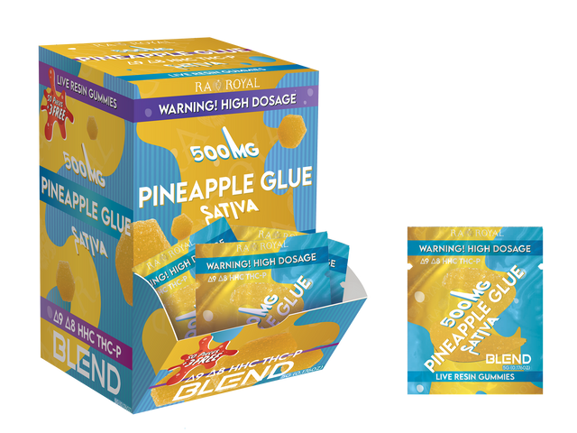 Blend 500MG 53CT Gummy Box: Pineapple Glue (Sativa)