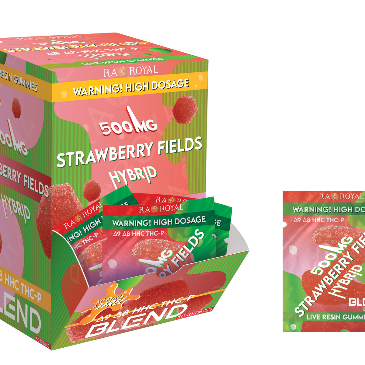R.A. Royal Blend 500MG Gummies – Strawberry Fields Hybrid