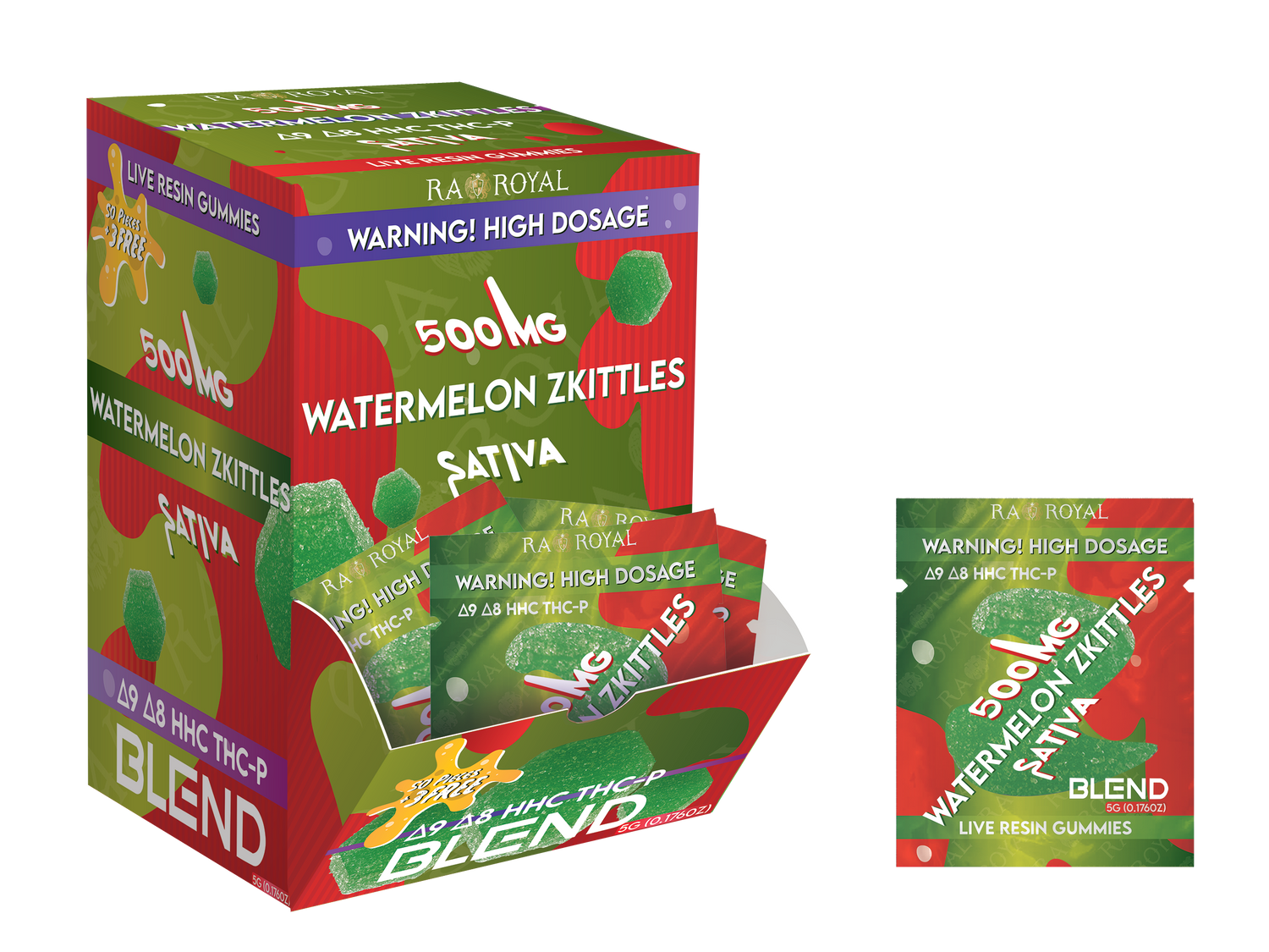 Blend 500MG 53CT Gummy Box: Watermelon Zkittles (Sativa)