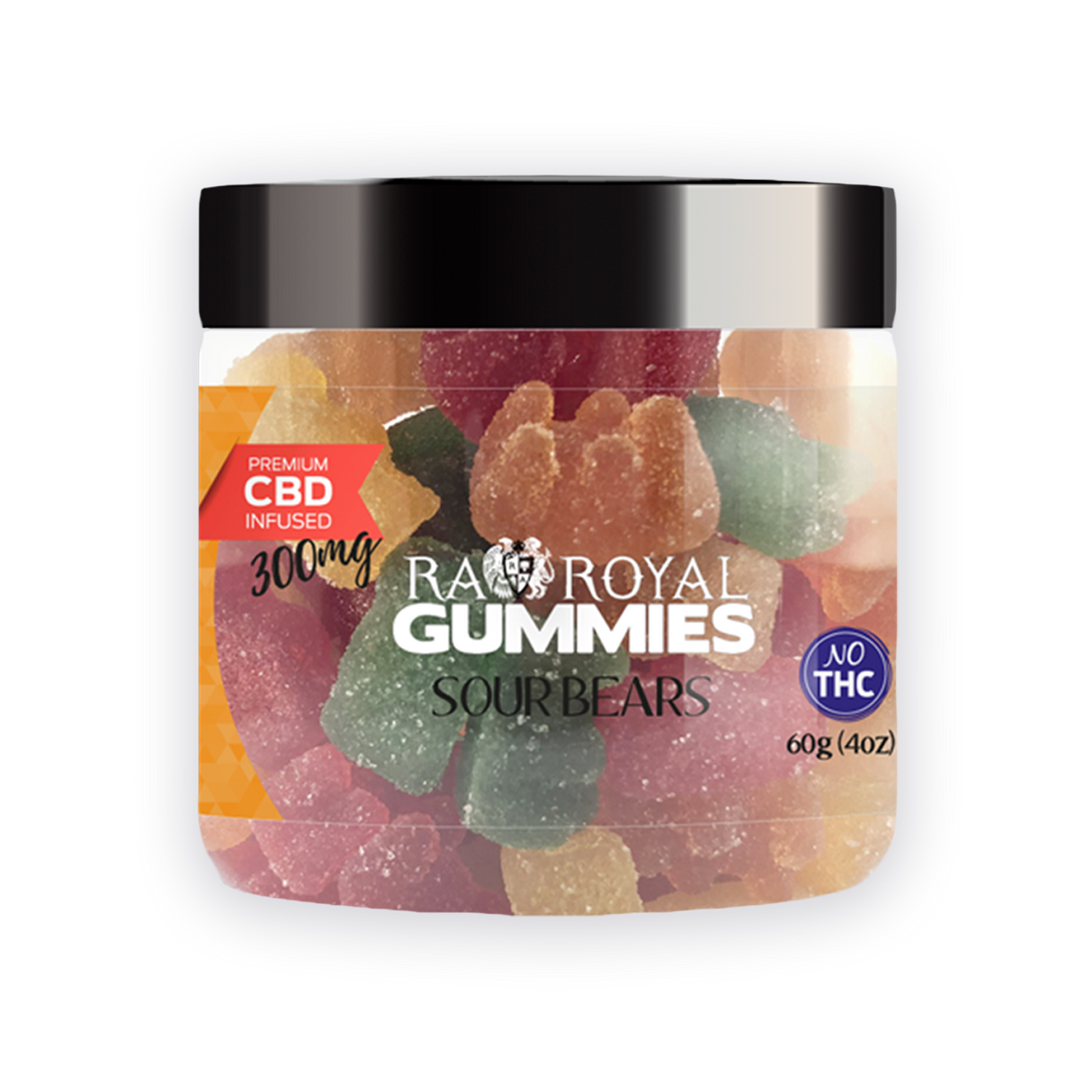 R.A. Royal Gummies CBD Sour Gummy Bear Jar (300 MG)