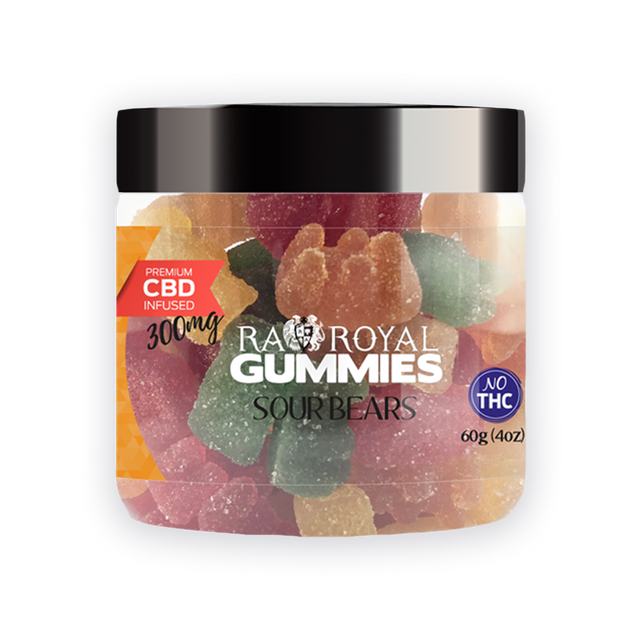 R.A. Royal Gummies CBD Sour Gummy Bear Jar (300 MG)