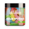 R.A. Royal Gummies CBD Sour Squiggly Worms Gummy Jar (600 MG)