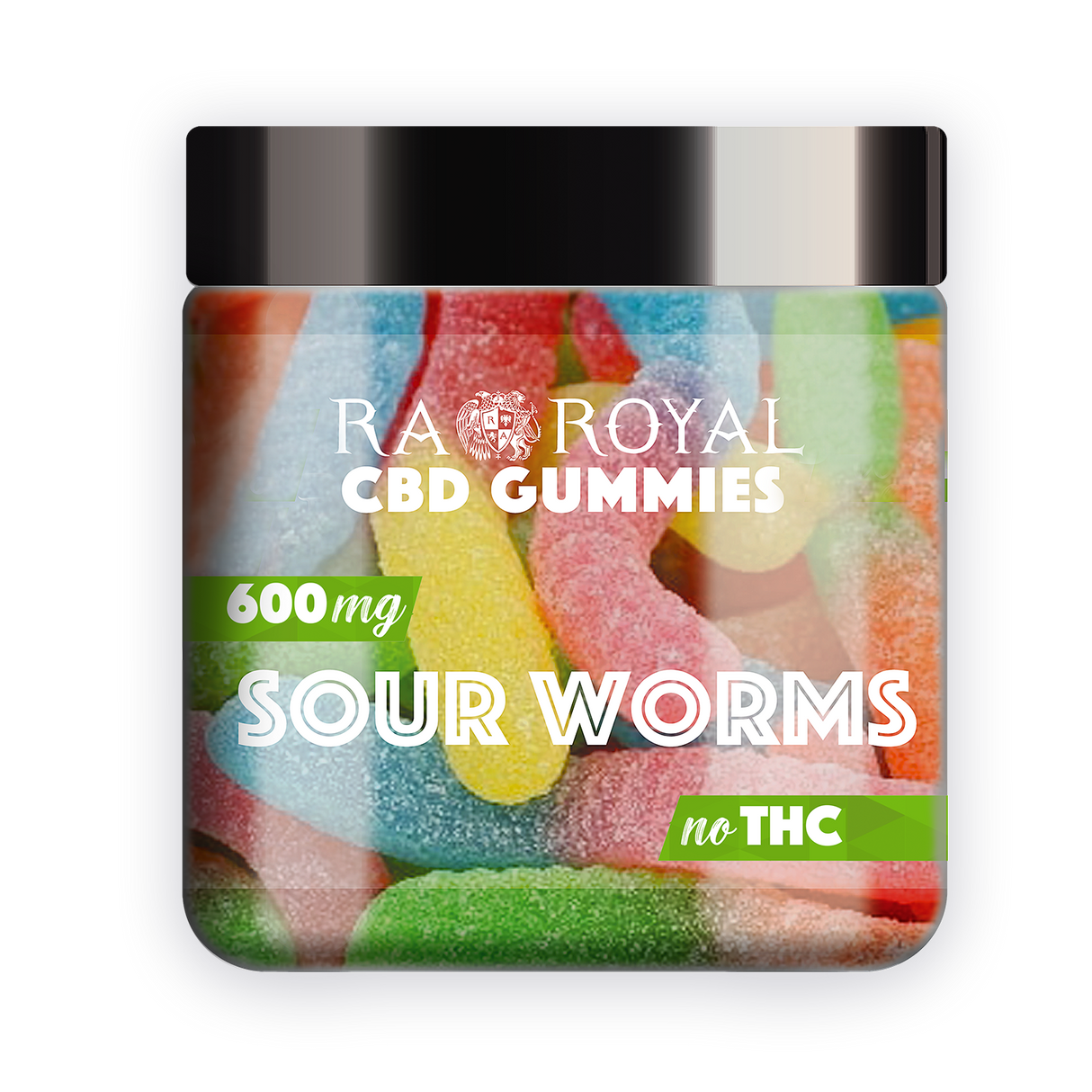 R.A. Royal Gummies CBD Sour Squiggly Worms Gummy Jar (600 MG)