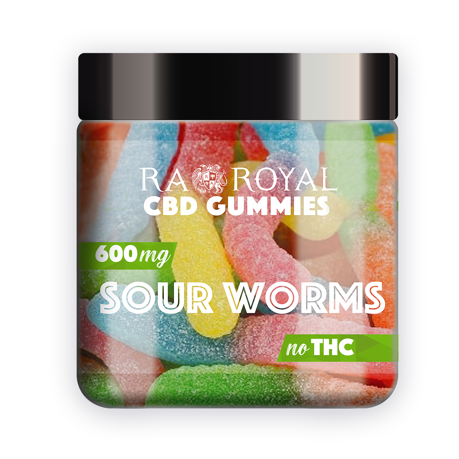 R.A. Royal Gummies CBD Sour Squiggly Worms Gummy Jar (600 MG)