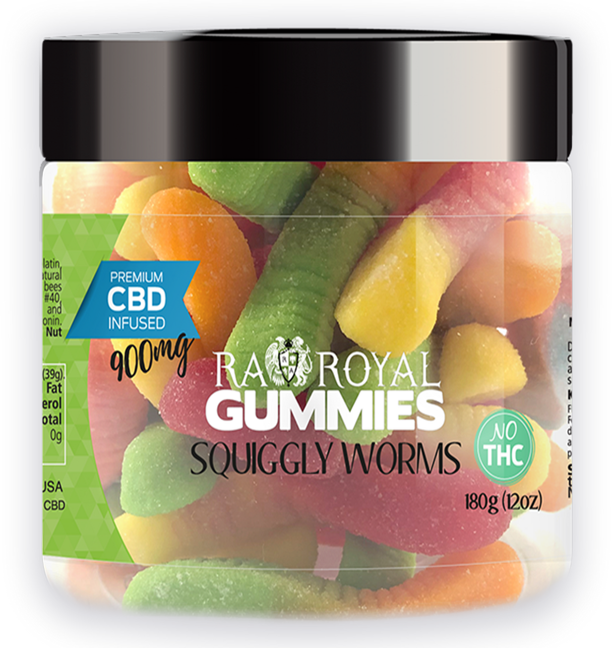 R.A. Royal Gummies CBD Squiggly Worms Gummy Jar (900 MG)