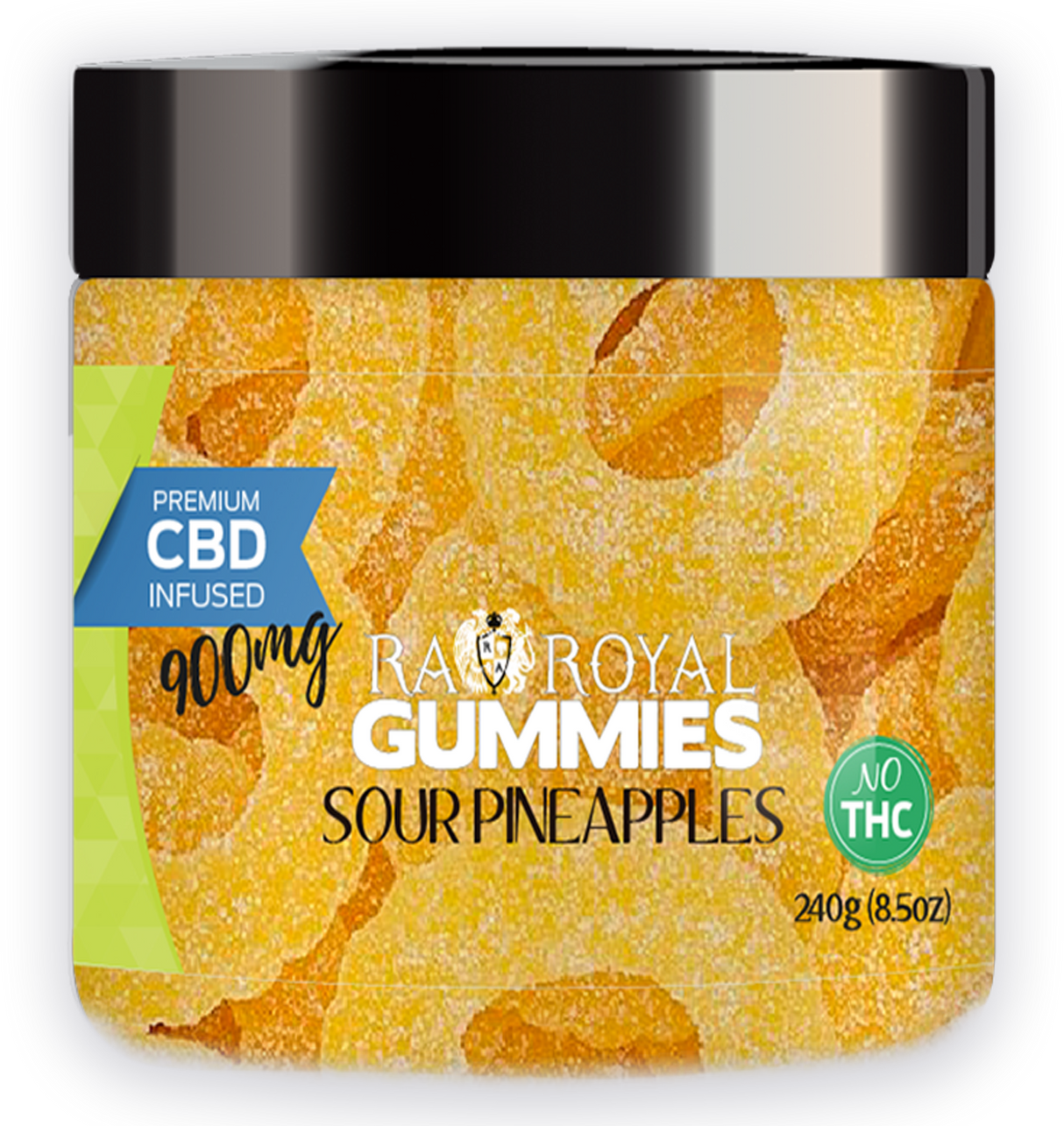 R.A. Royal Gummies CBD Sour Pineapple Gummy Jar (900 MG)
