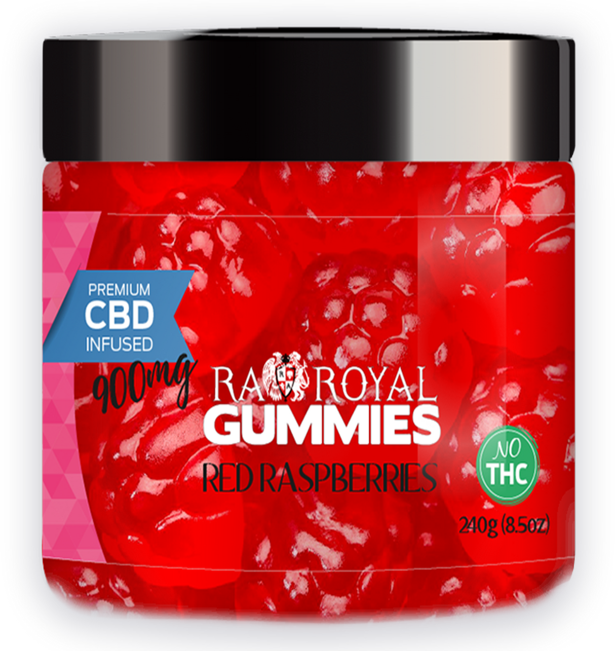 R.A. Royal Gummies CBD Red Raspberry Gummy Jar (900 MG)
