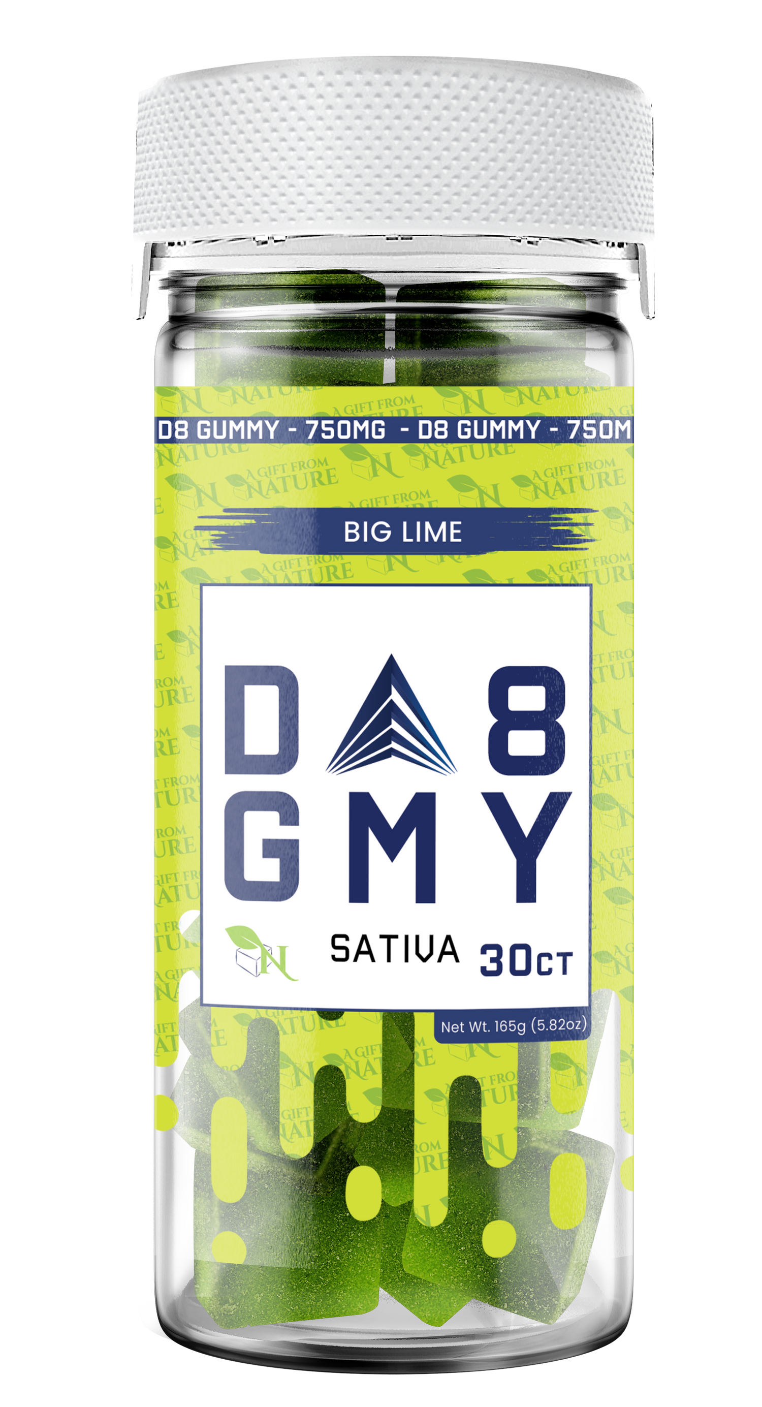 A Gift From Nature Delta 8 Sativa Gummy: Big Lime