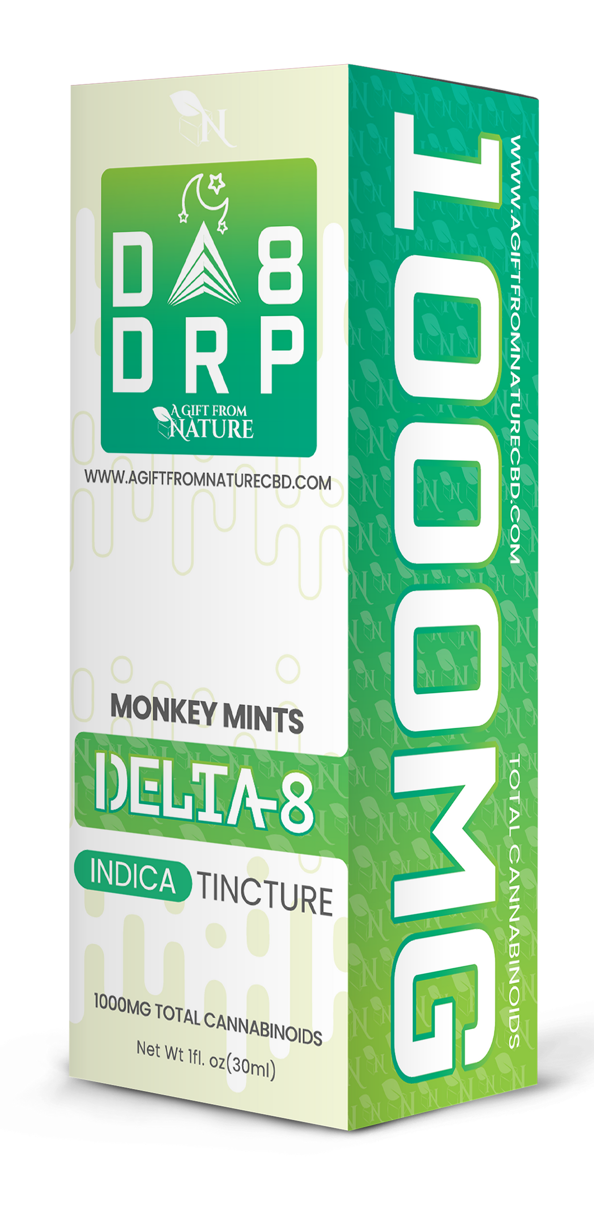 Monkey Mints Delta 8 Indica Tincture Box