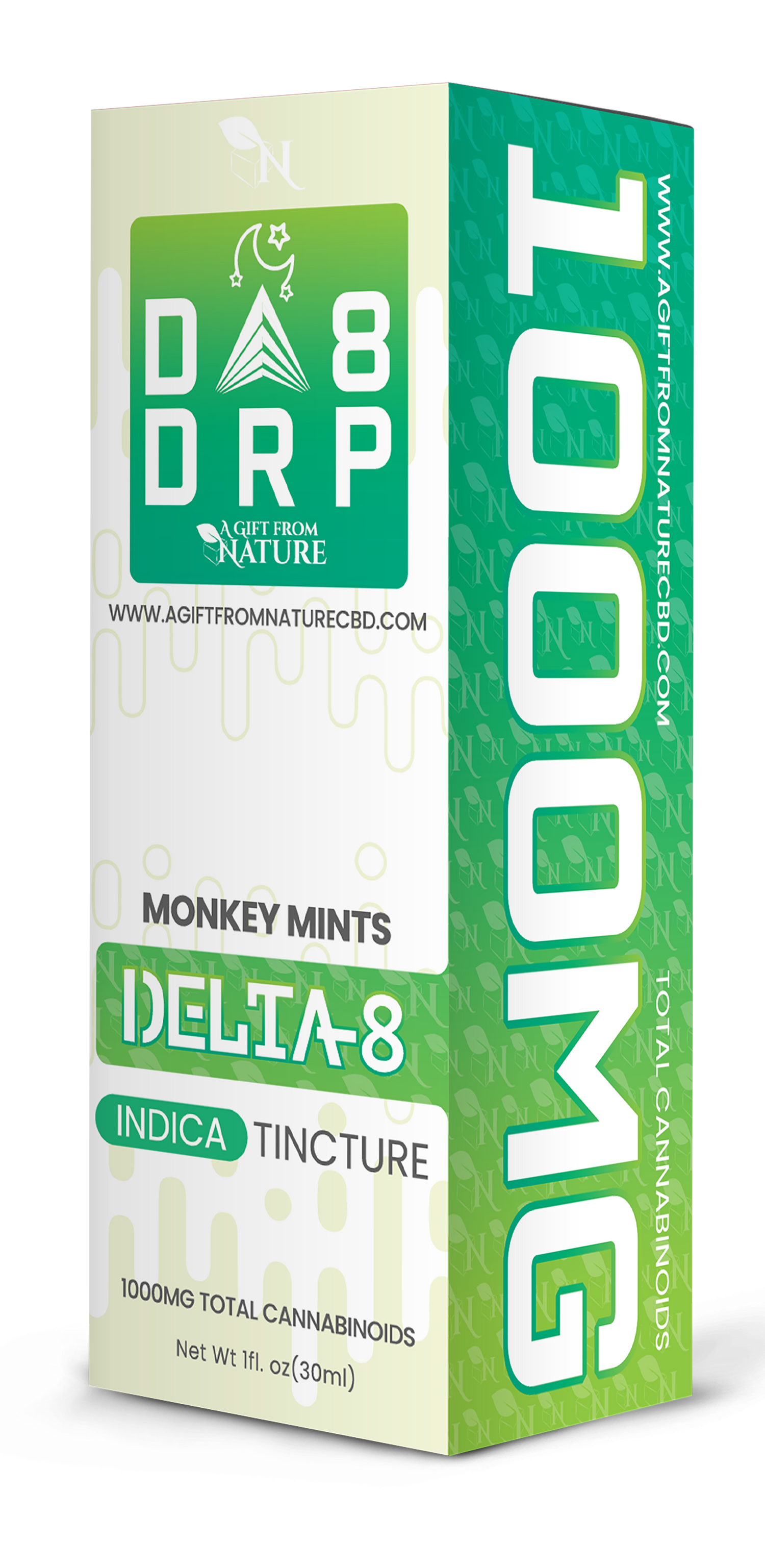 Monkey Mints Delta 8 Indica Tincture Box