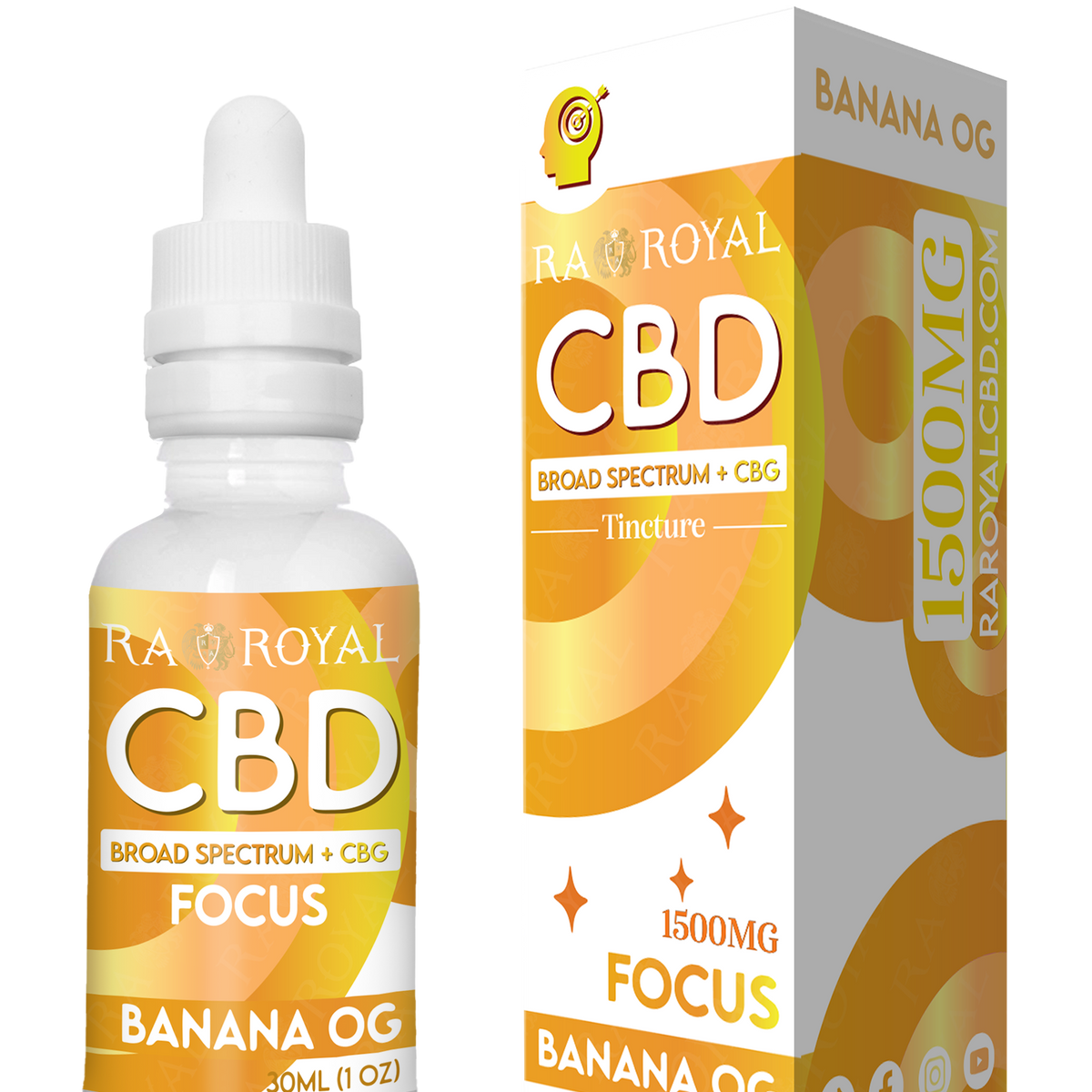RA Royal CBD Blend 1500MG Tincture: Banana OG (Focus) - Boost