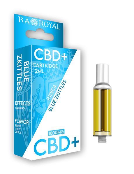 CBD+ Vape Cartridge (2ML): Blue Zkittles Indica (1800MG)
