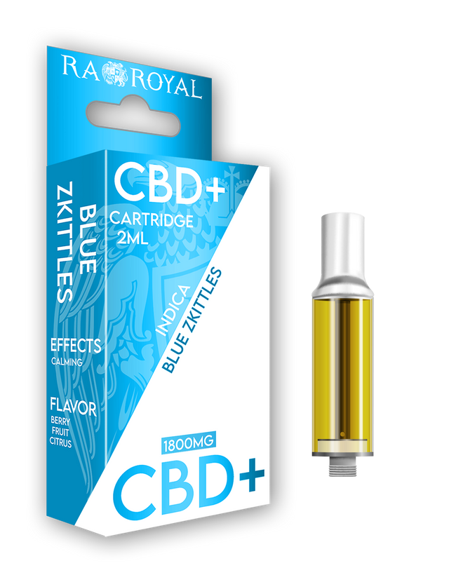 CBD+ Vape Cartridge (2ML): Blue Zkittles Indica (1800MG)