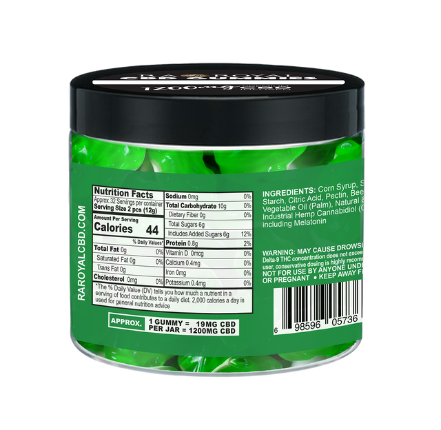 R.A. Royal Gummies: CBD Gummy Green Frog Jar (1200 MG)