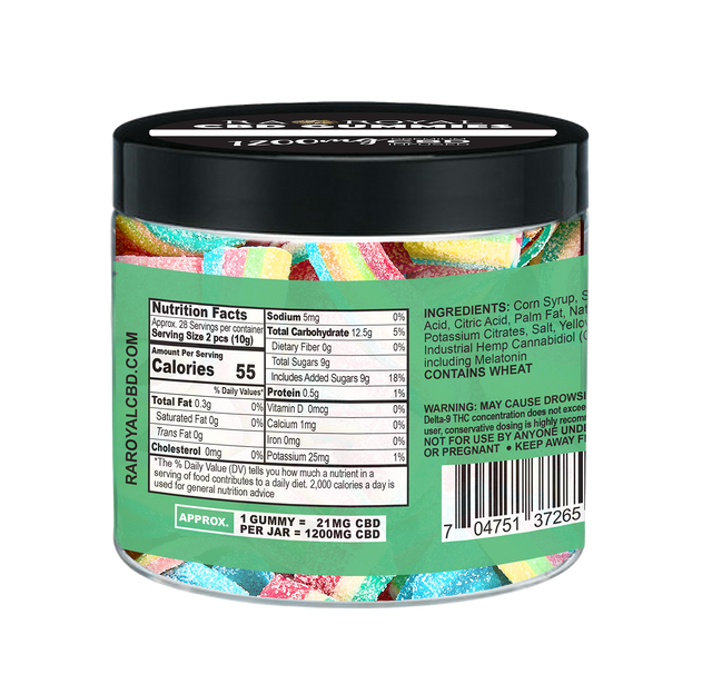 R.A. Royal Gummies: CBD Power Belt Gummy Jar (1200 MG)