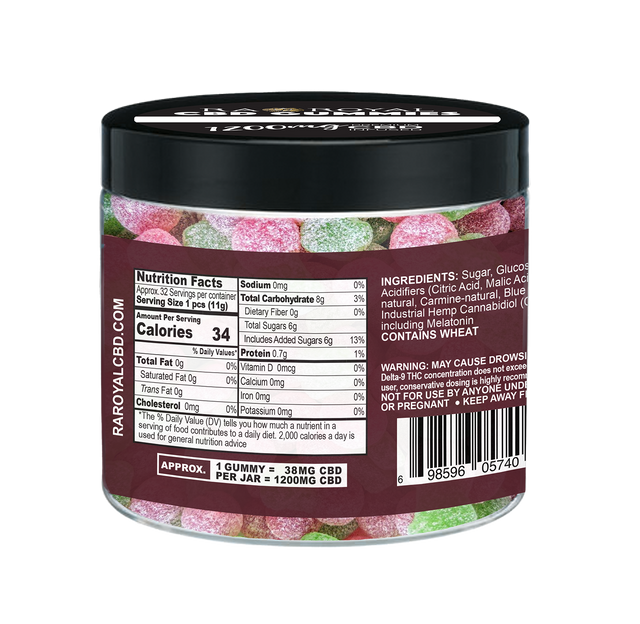 R.A. Royal Gummies: CBD Sour Cherry Gummy Jar (1200 MG)