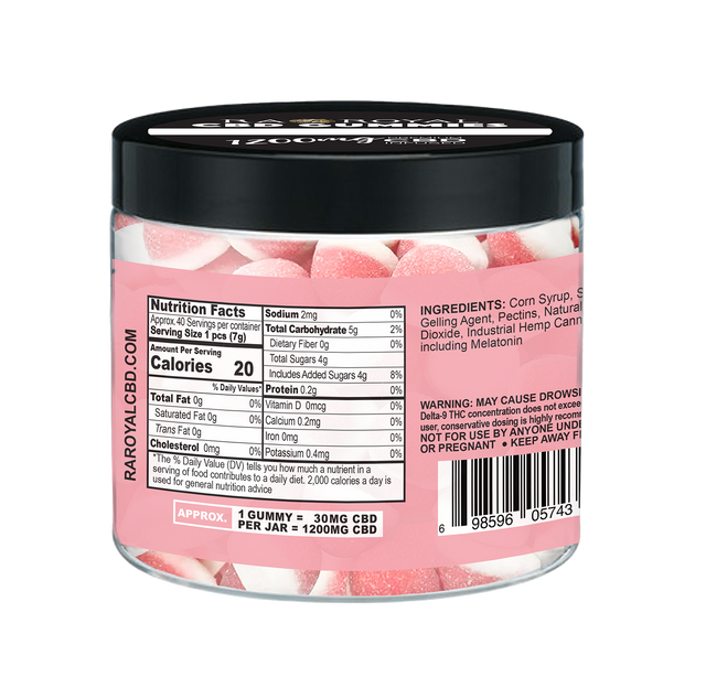 R.A. Royal Gummies: CBD Strawberry Drop Gummy Jar (1200 MG)