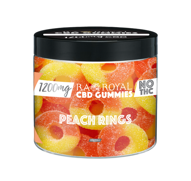 R.A. Royal Gummies: CBD Peach Ring Gummy Jar (1200 MG)