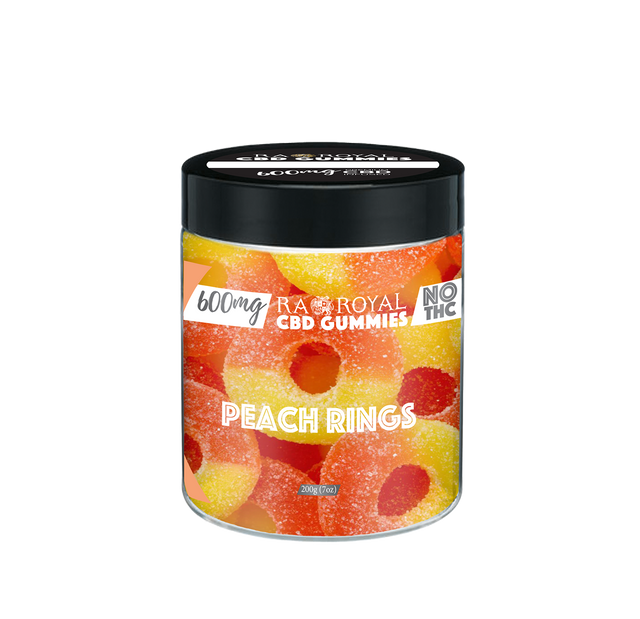 R.A. Royal Gummies: CBD Peach Ring Gummy Jar (600 MG)