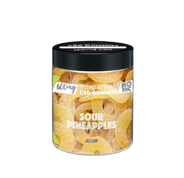 R.A. Royal Gummies: CBD Sour Pineapple Gummy Jar (600 MG)