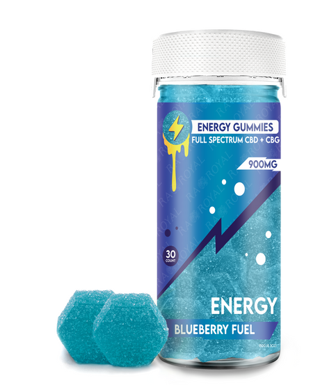 R.A. Royal Full Spectrum CBD+CBG 30CT Gummy Jar: Blueberry Fuel (Energy)