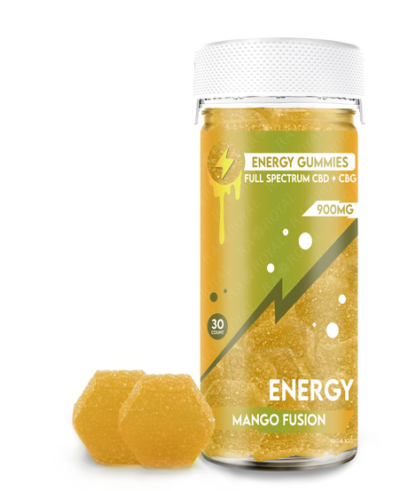 R.A. Royal Full Spectrum CBD+CBG 30CT Gummy Jar: Mango Fusion (Energy)