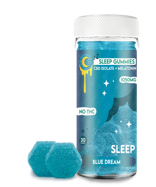 R.A. Royal CBD Isolate+Melatonin 30CT Gummy Jar: Blue Dream (Sleep)