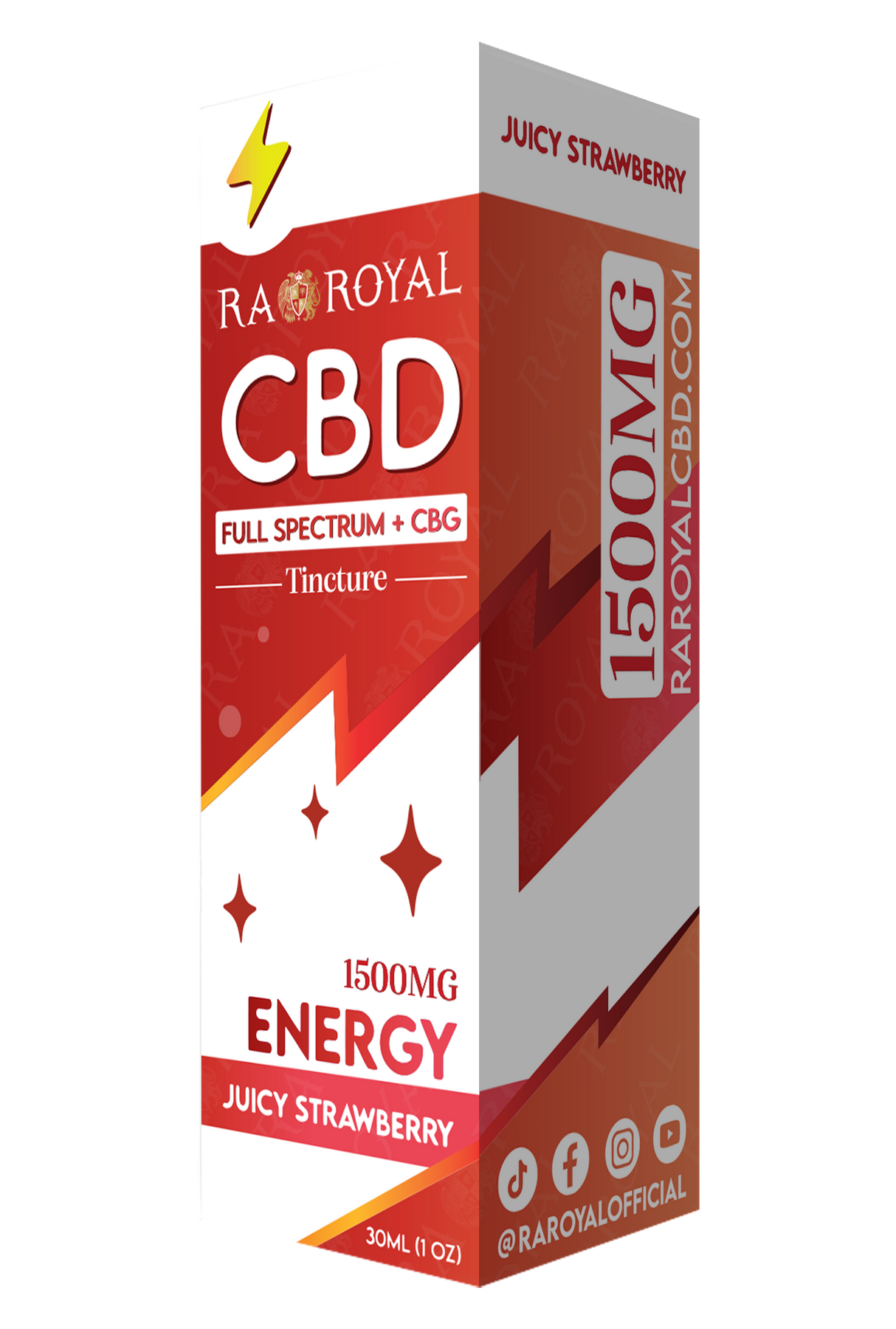 R.A. Royal CBD Blend 1500MG Tincture: Juicy Strawberry (Energy)