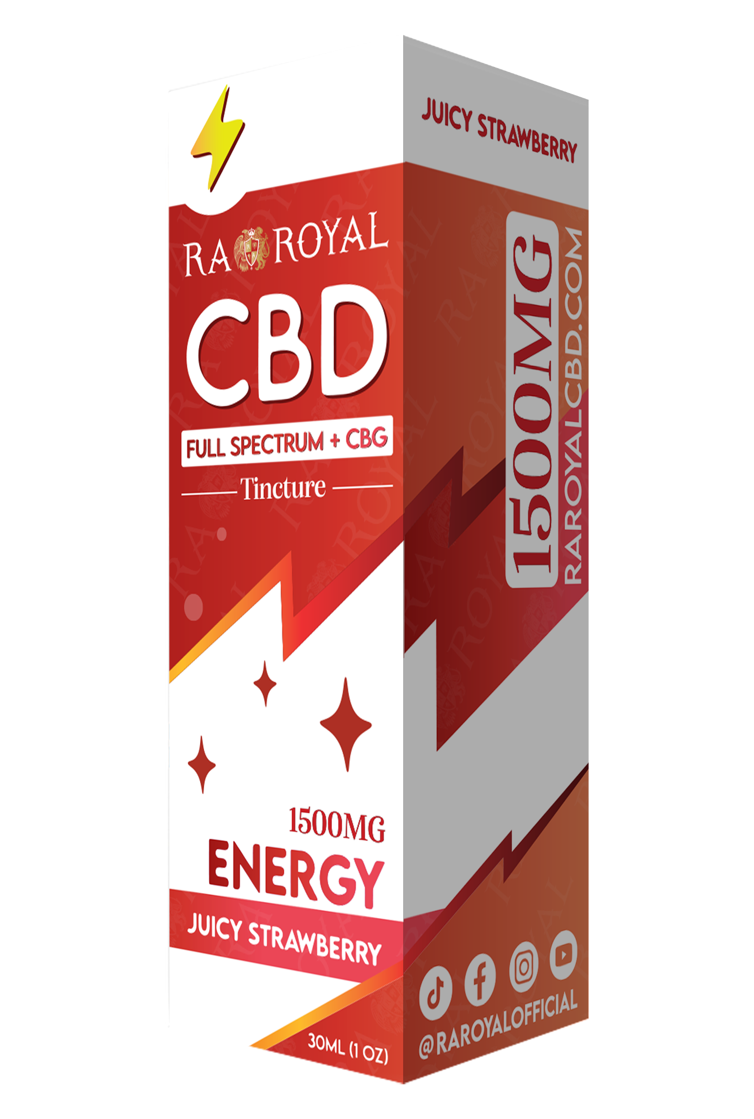 R.A. Royal CBD Blend 1500MG Tincture: Juicy Strawberry (Energy)