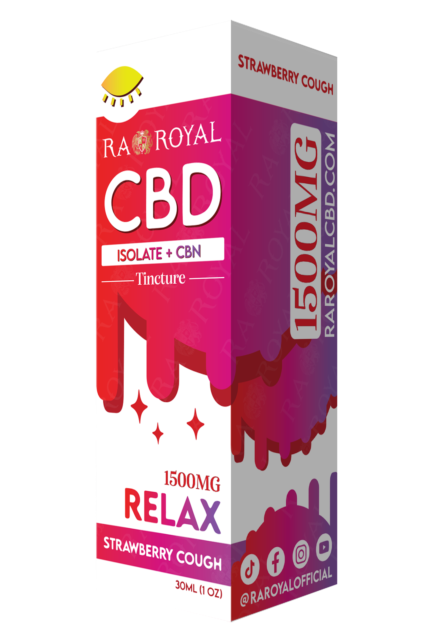 R.A. Royal CBD Blend 1,500MG Tincture: Strawberry Cough (Relax)