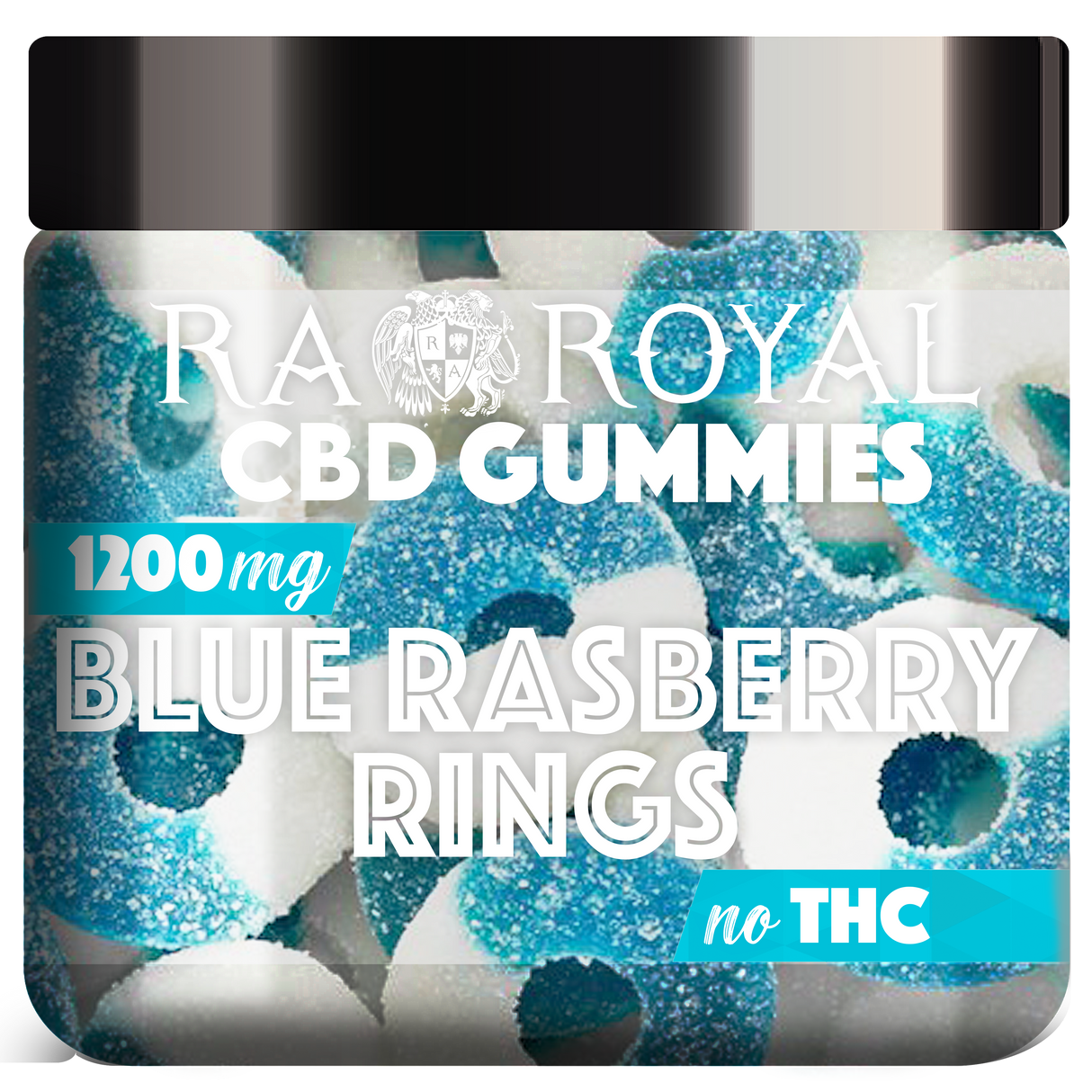 R.A. Royal Gummies CBD Blue Raspberry Ring Gummy Jar (1200 MG)