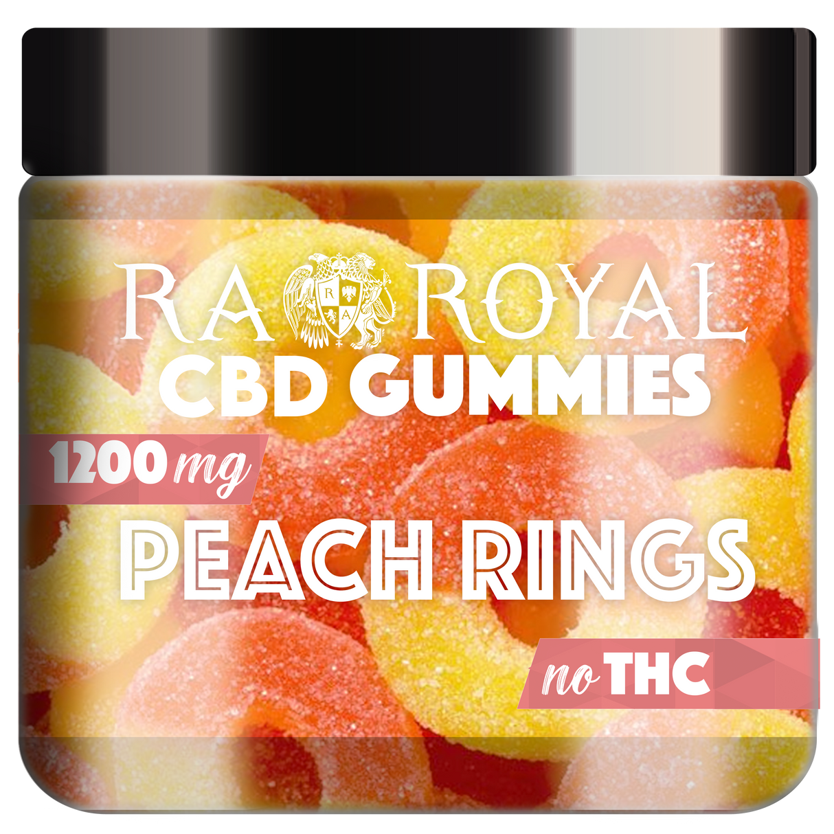 R.A. Royal Gummies CBD Peach Ring Gummy Jar (1200 MG)