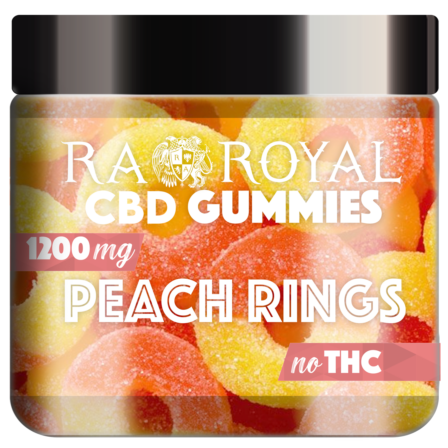 R.A. Royal Gummies CBD Peach Ring Gummy Jar (1200 MG)