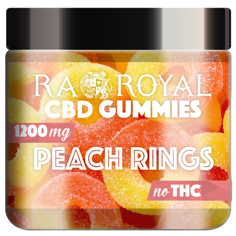 R.A. Royal Gummies CBD Peach Ring Gummy Jar (1200 MG)