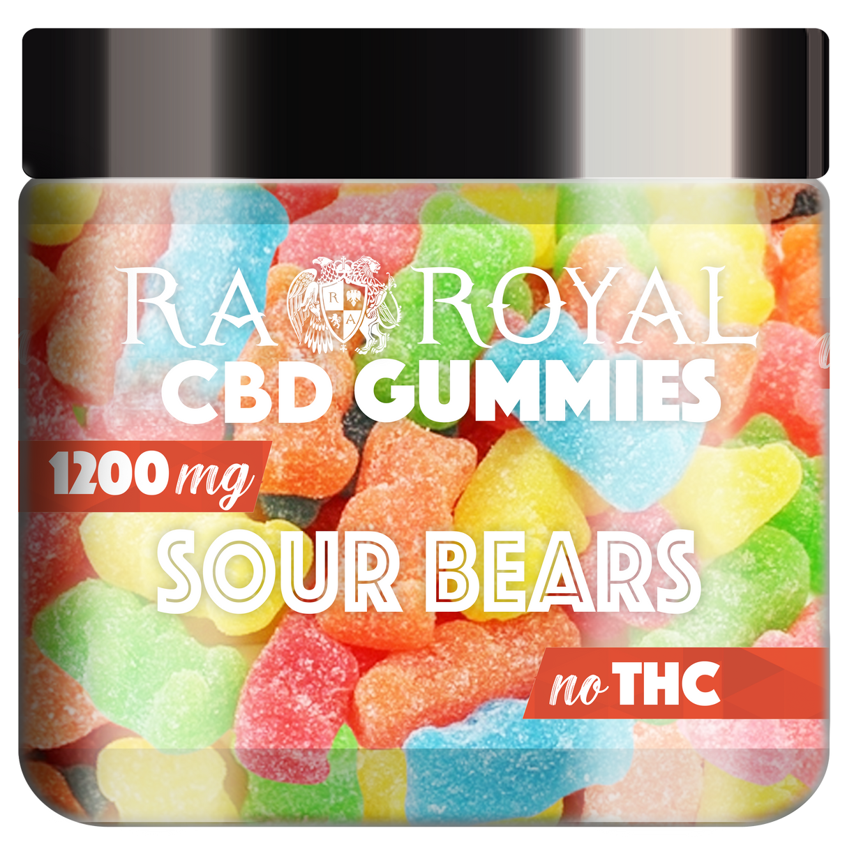 R.A. Royal Gummies CBD Sour Gummy Bear Jar (1200 MG)