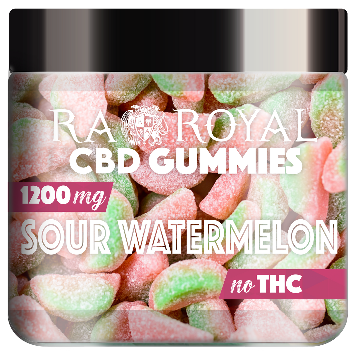 R.A. Royal Gummies CBD Sour Watermelon Gummy Jar (1200 MG)