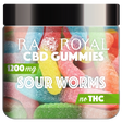 R.A. Royal Gummies CBD Squiggly Worms Gummy Jar (1200 MG)