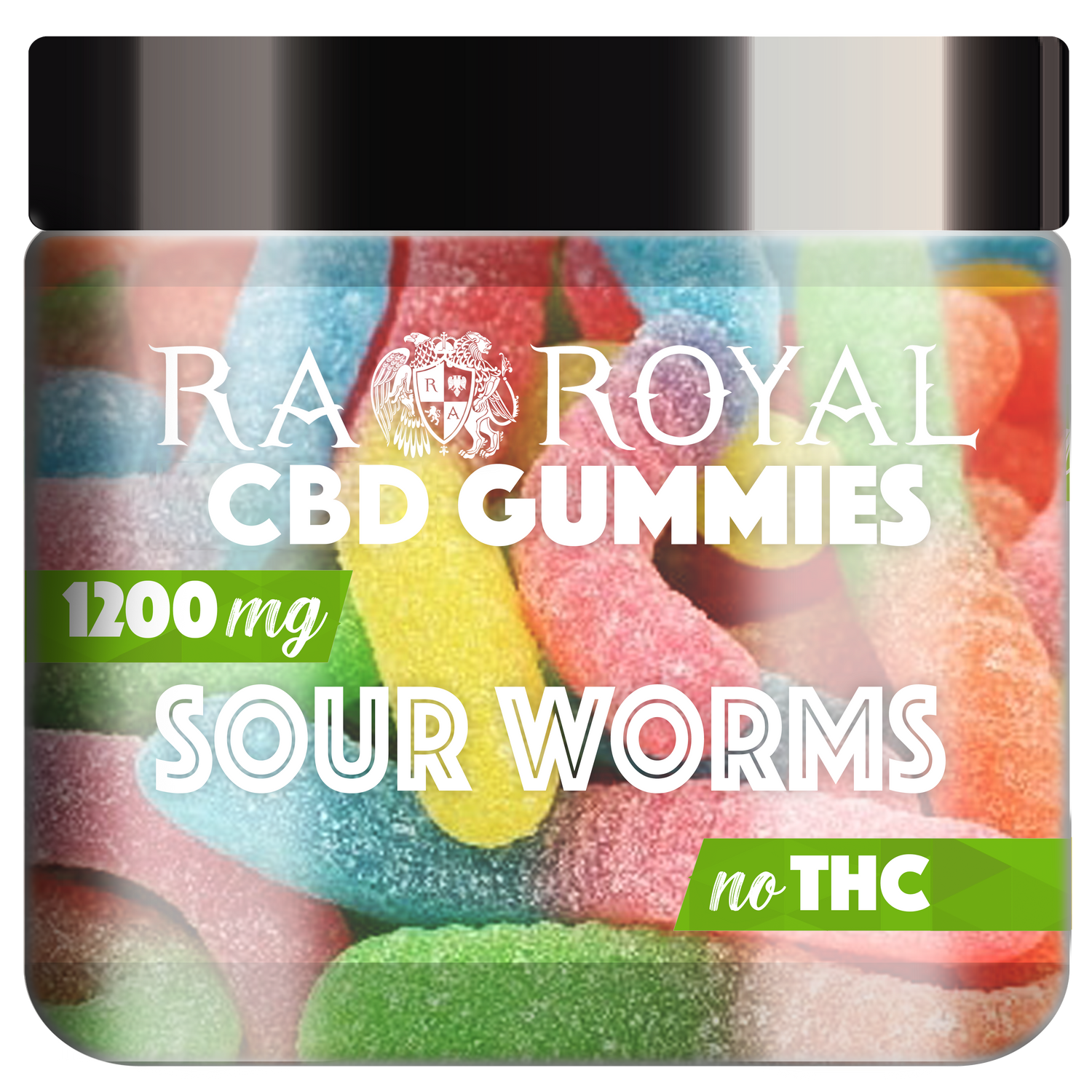 R.A. Royal Gummies CBD Squiggly Worms Gummy Jar (1200 MG)