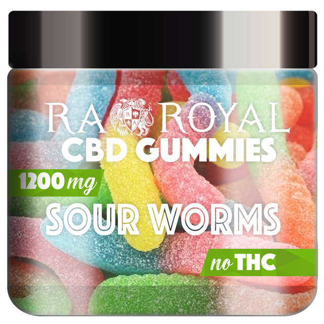 R.A. Royal Gummies CBD Squiggly Worms Gummy Jar (1200 MG)