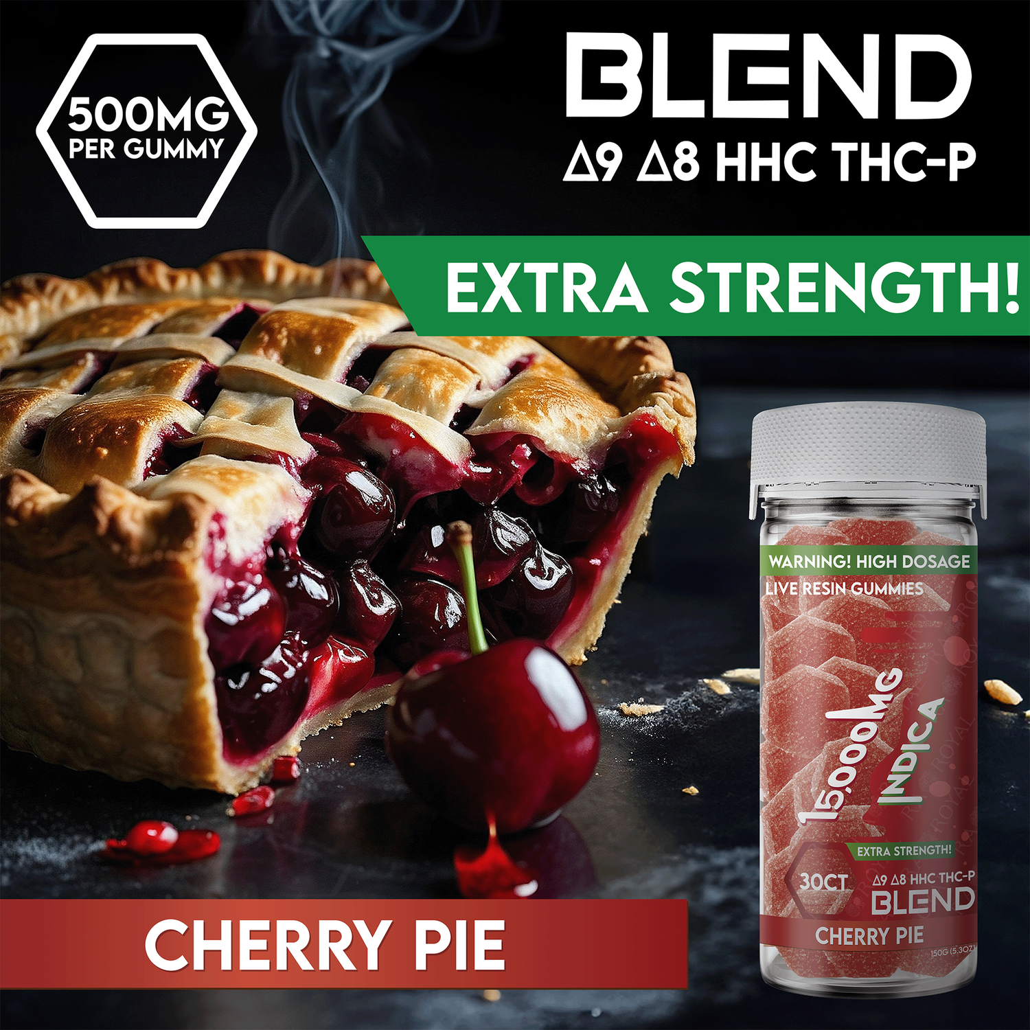 R.A. Royal Blend 15,000MG Cherry Pie Indica Gummies 30CT