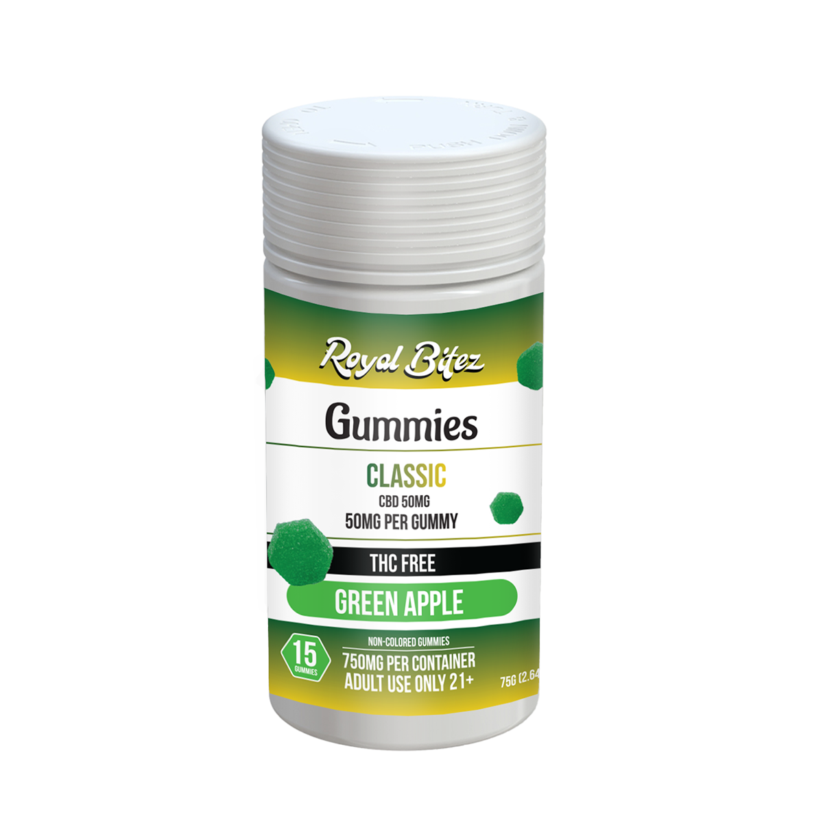 Royal Bitez Classic CBD 15CT Gummy: Green Apple