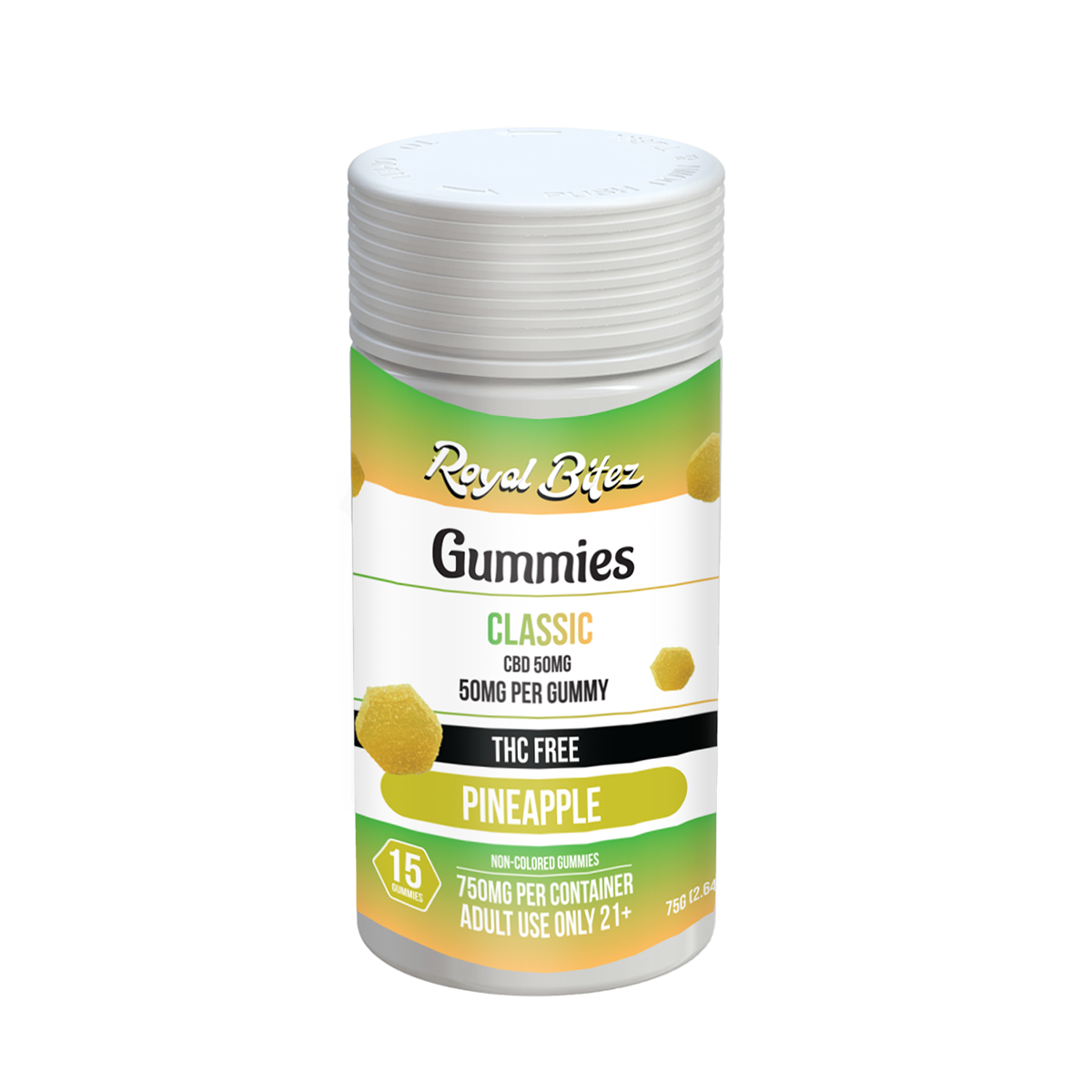 Royal Bitez Classic CBD 15CT Gummy: Pineapple