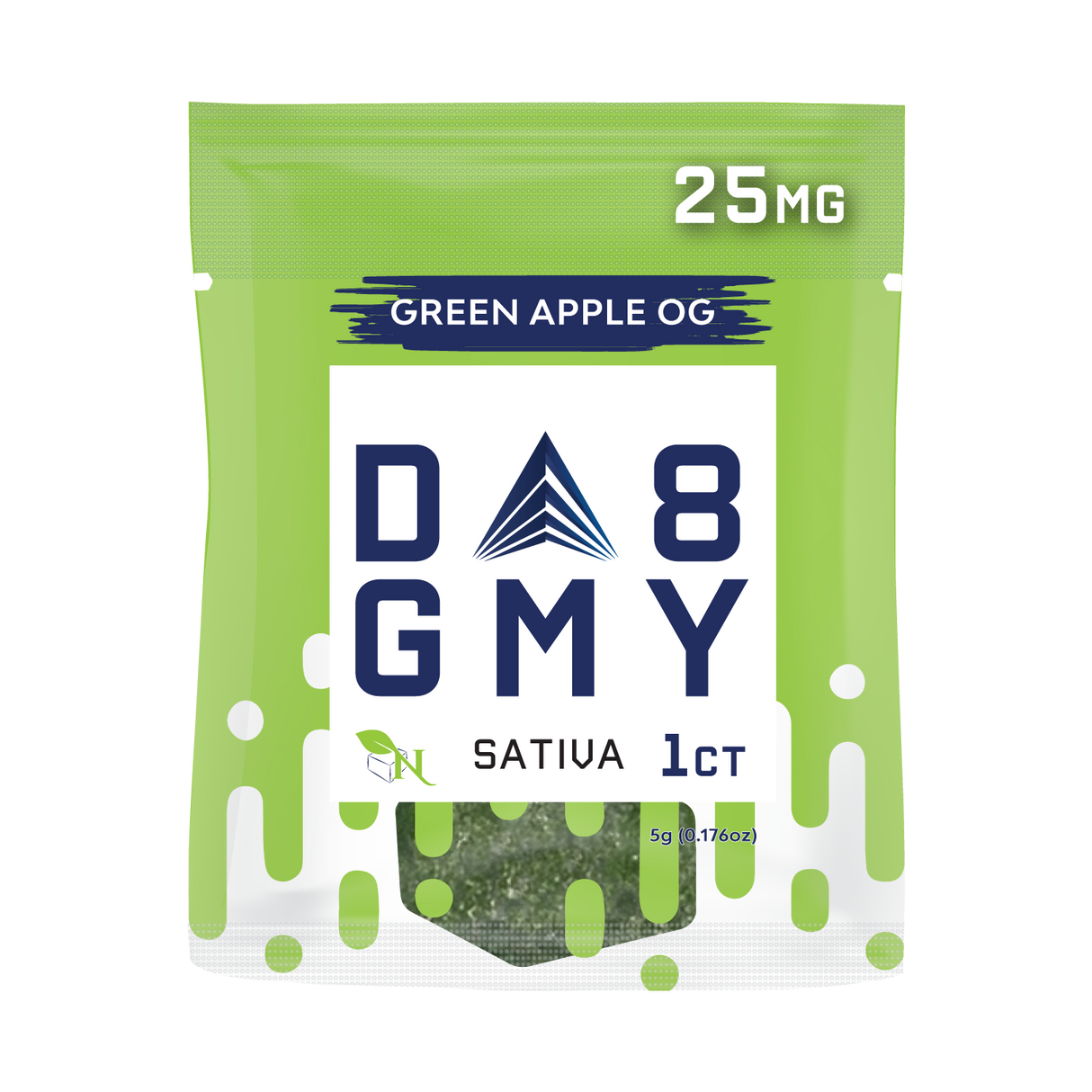 A Gift From Nature Delta 8 Sativa 50CT Single Gummies: Green Apple OG