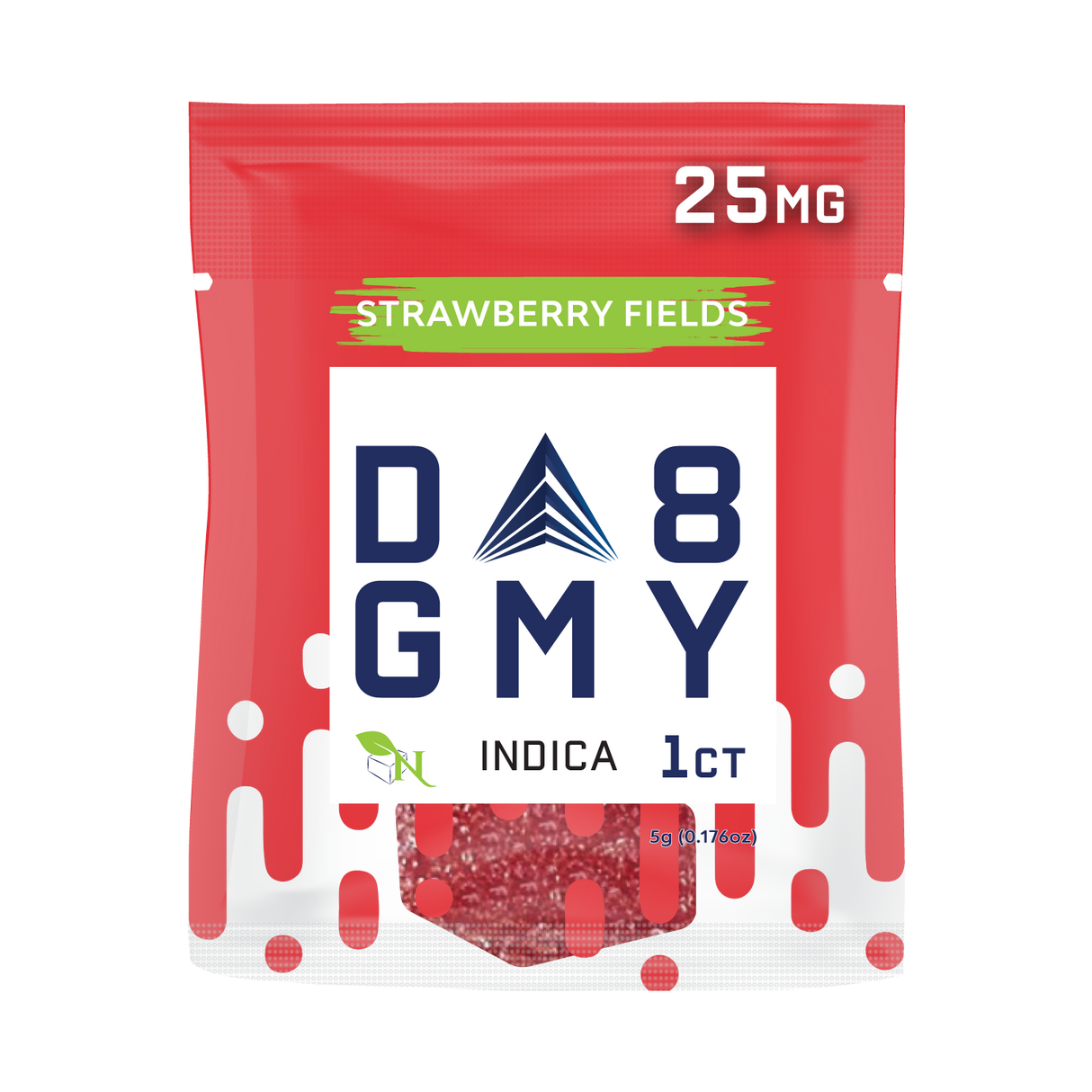 A Gift From Nature Delta-8 Single Indica Gummy 50CT Box: Strawberry Fields