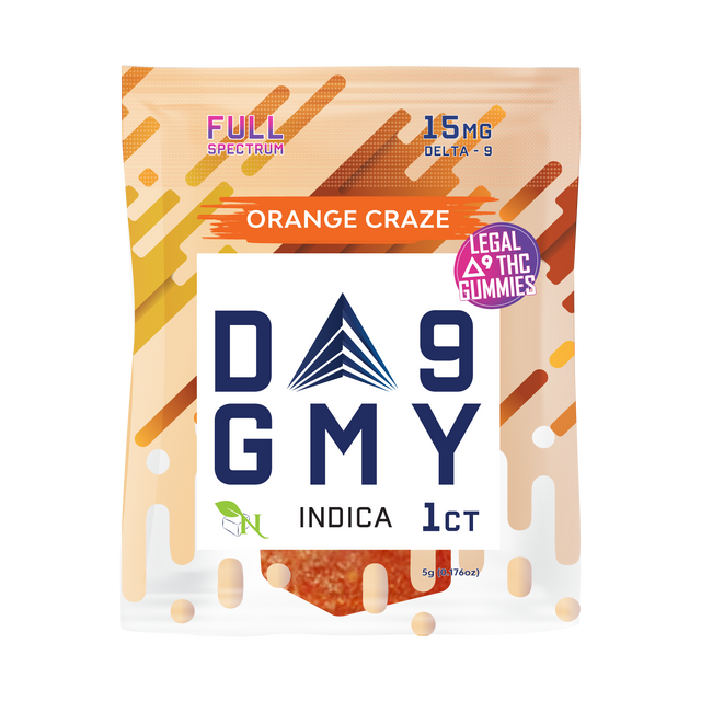 A Gift From Nature Delta-9 Single Indica Gummy 50CT Box: Orange Craze