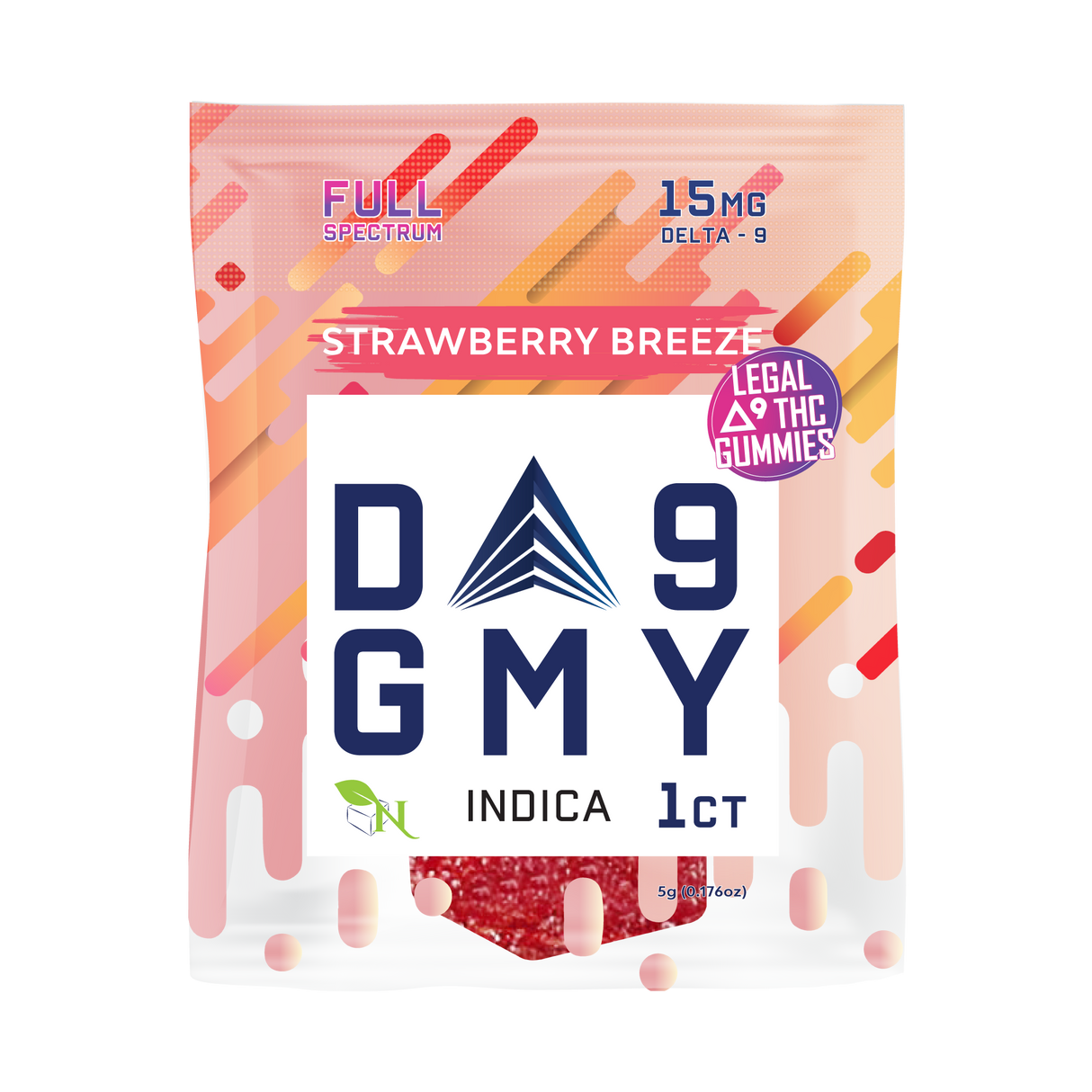 A Gift From Nature Delta-9 Single Indica Gummy 50CT Box: Strawberry Breeze