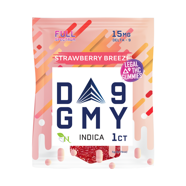 A Gift From Nature Delta-9 Single Indica Gummy 50CT Box: Strawberry Breeze