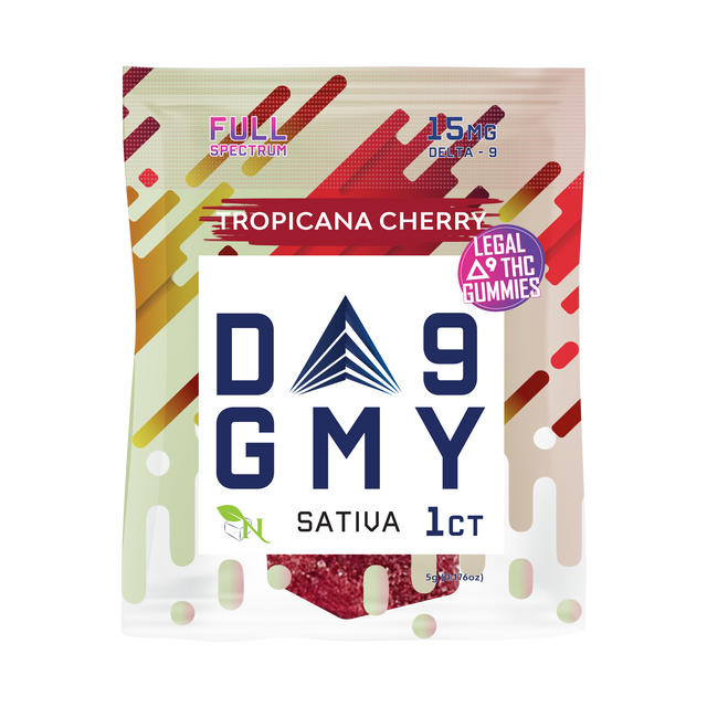 A Gift From Nature Delta-9 Single Sativa Gummy 50CT Box: Tropicana Cherry